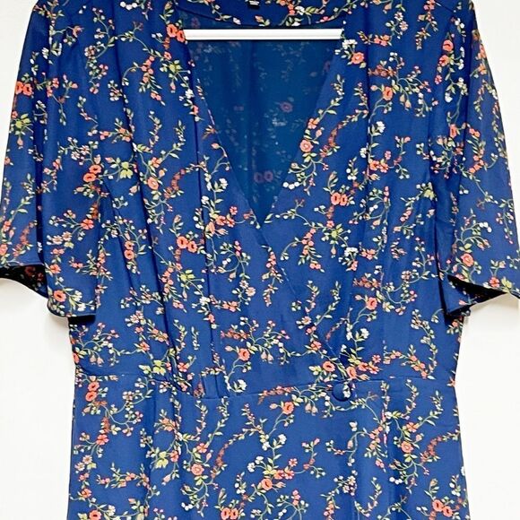 New Madewell Amaranth Wrap Dress in Moonless Floral Sz 8 - Picture 6 of 8